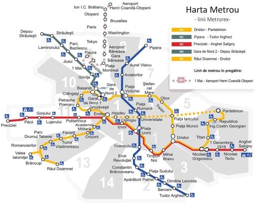 Harta Metrou Bucuresti